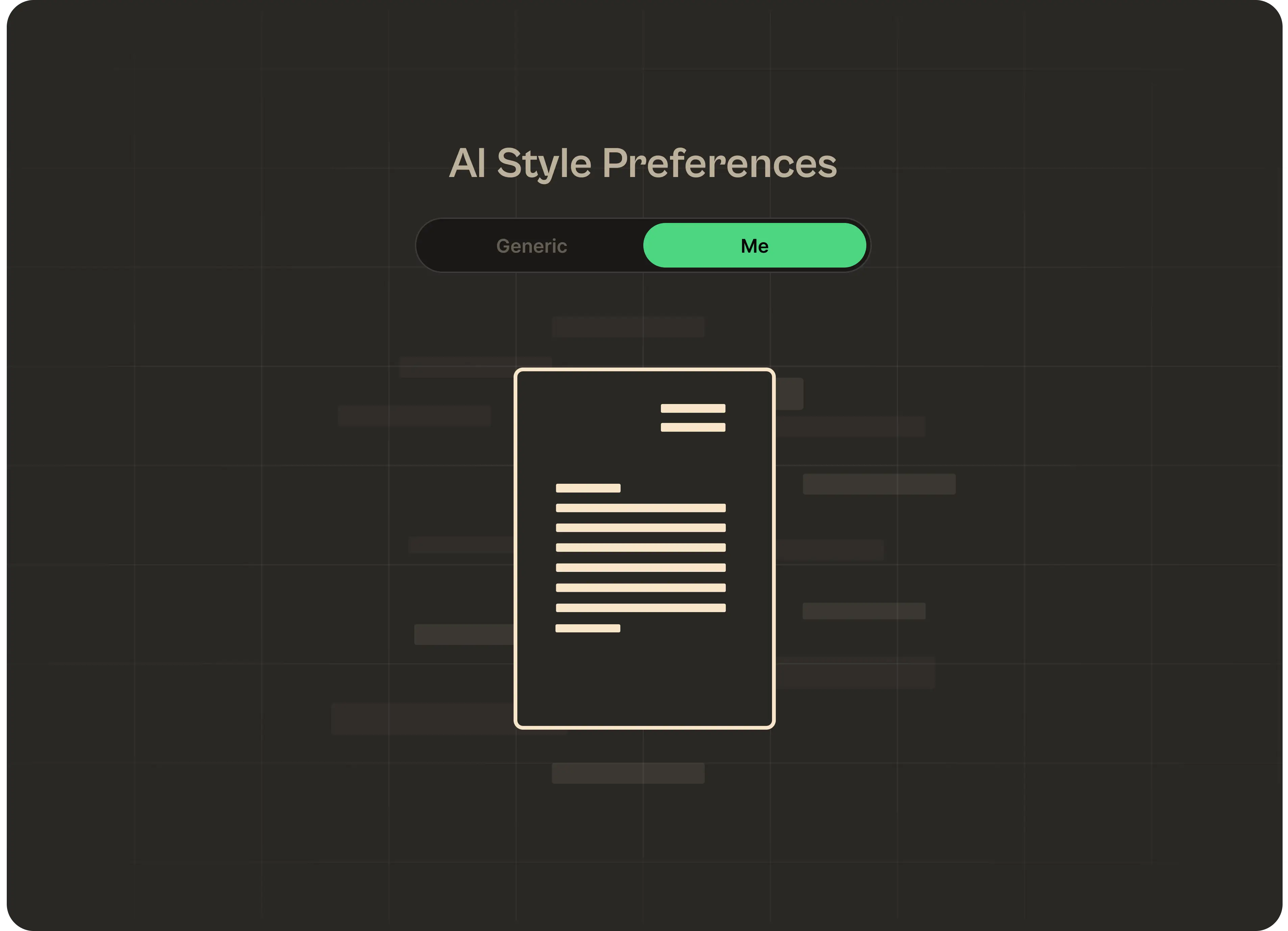 AI Style Preferences - Tuned to You